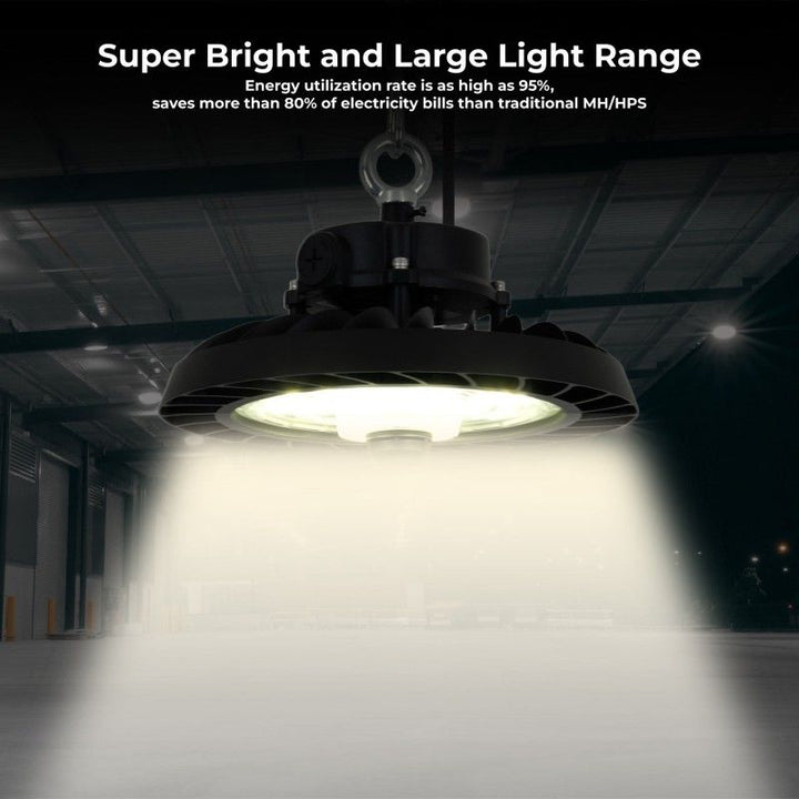 Suspension industrielle LED UFO - 150W - CCT - Driver LIFUD - IP65 - Garantie 5 ans