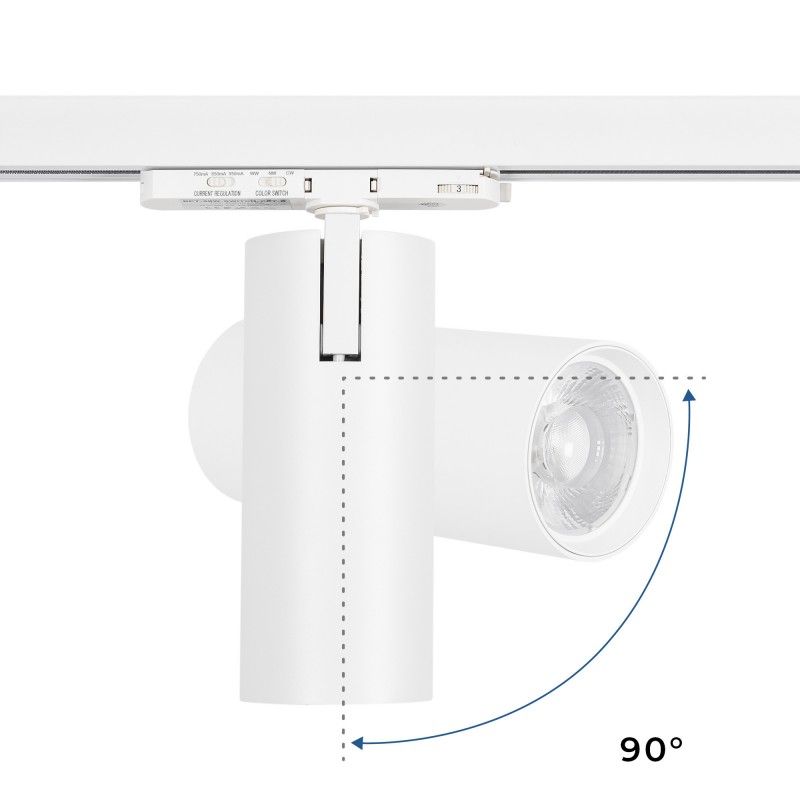 Foco LED para carril trifásico - Potencia regulable: 30W/ 34W/ 38W - CCT - CRI 90