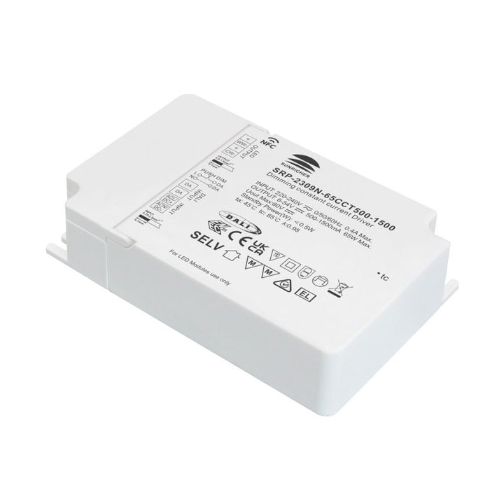 Driver regulable DALI DT8 CCT 220-240V - Salida 6-54V DC - 500-1500mA - 65W