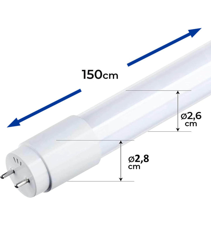 Pack de 10 Tubes LED verre 24W 150cm Led Samsung 4000 K