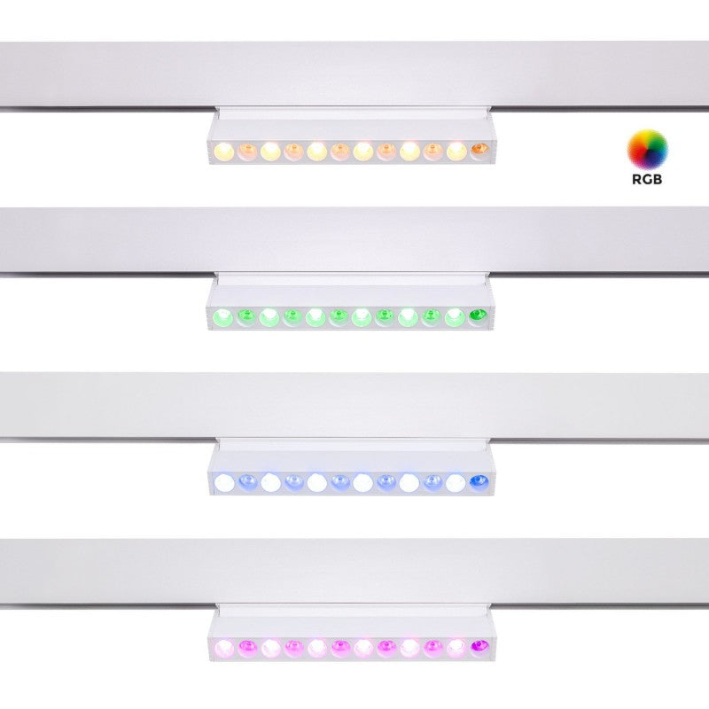 Foco lineal orientable sobre carril magnético RGB+CCT - 6W - UGR18 - Mi Light - Blanco