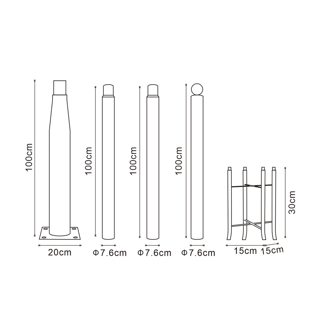 Mât / Poteau pour lampe de rue 3,7 mt