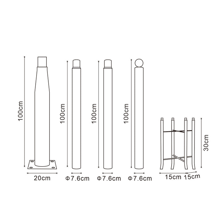 Mât / Poteau pour lampe de rue 3,7 mt