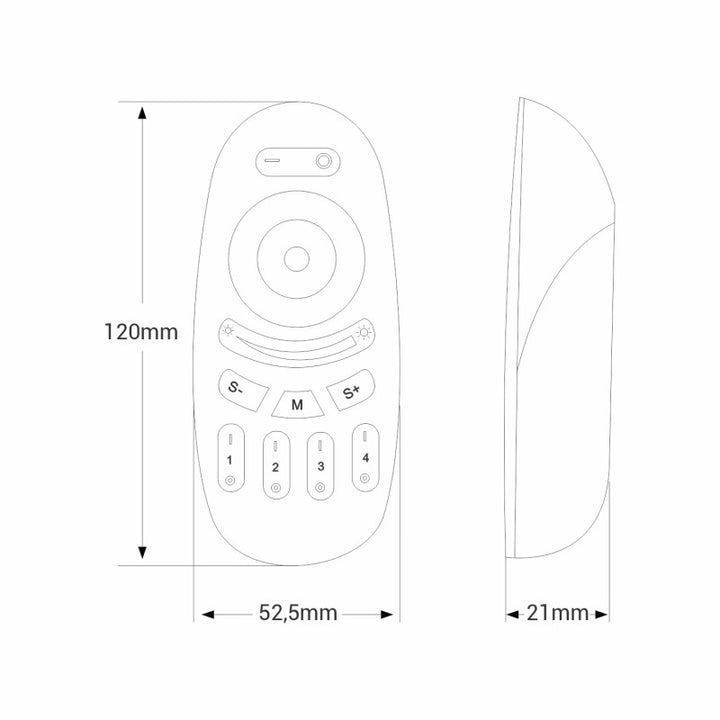 Mando a distancia LED RGBW - 4 zonas - BLANCO - FUT096 - Mi-Light