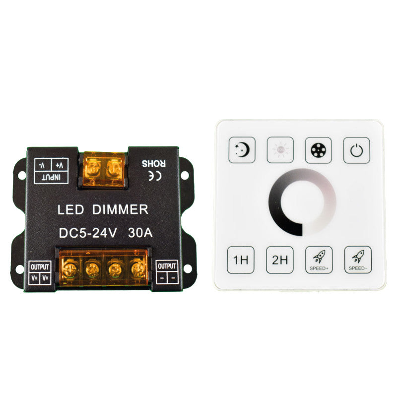 Controlador MONOCROMO para tiras LED con panel táctil RF - 5-24V/DC