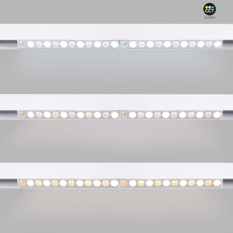 Foco lineal sobre carril magnético CCT - 20W - UGR18 - Mi Light - Blanco