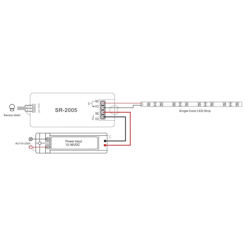 Interruptor con sensor de proximidad IR 12-36V 1Ch 3A