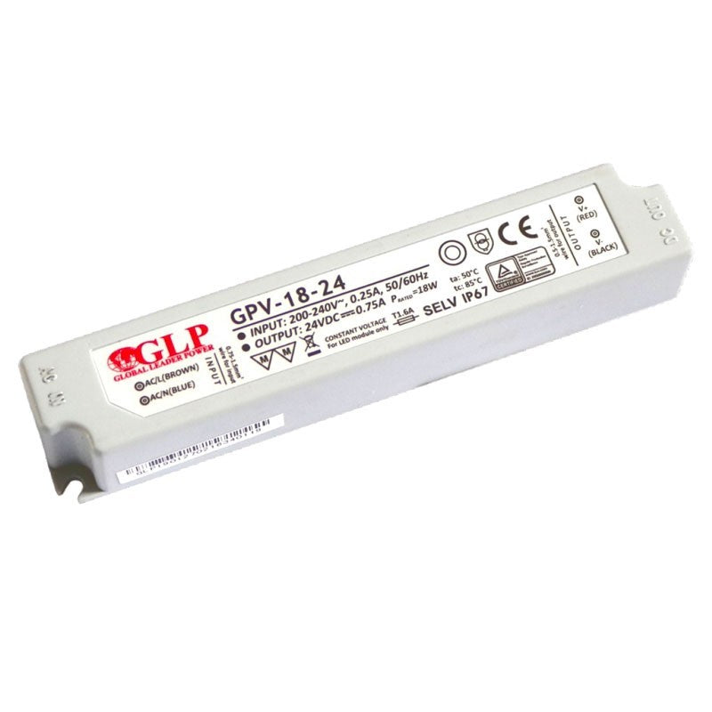 Alimentation LED étanche 24V DC - 18W  - IP67 - GLP