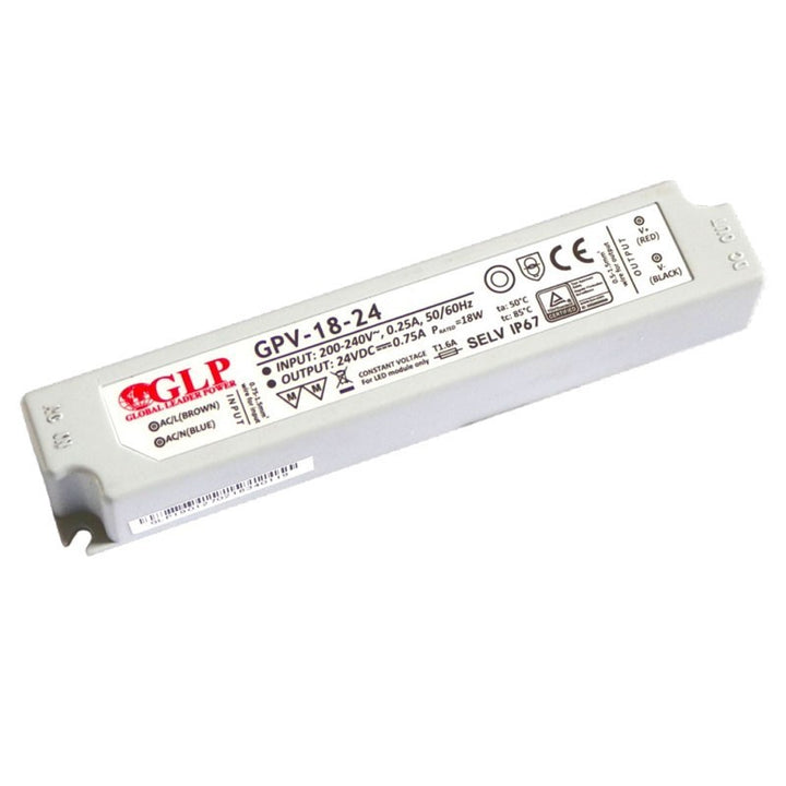 Fuente de alimentación LED impermeable 24V DC - 18W - IP67 - GLP