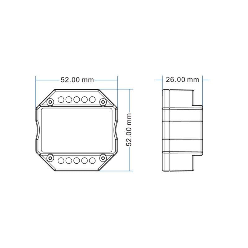 Controlador dimmer monocromo 12-48V DC - 8A - RF 2.4G - Dimmer PUSH - Formato MINI - Skydance