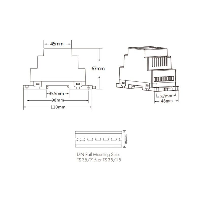 Amplificador de señal DMX - 12-36V DC - 2 canales