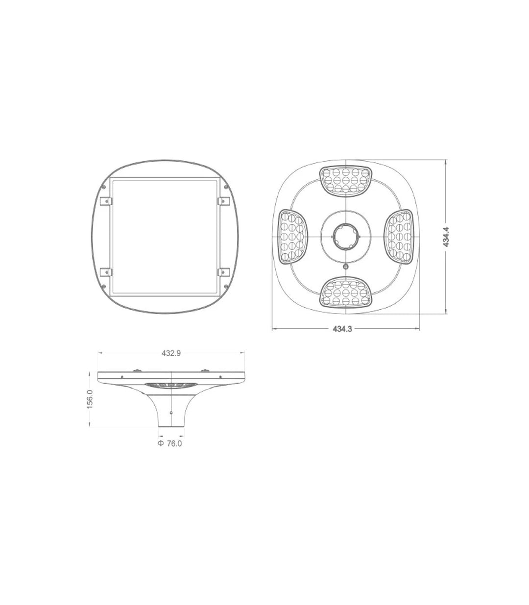 Lampadaire solaire LED 100W 2700Lm IP65