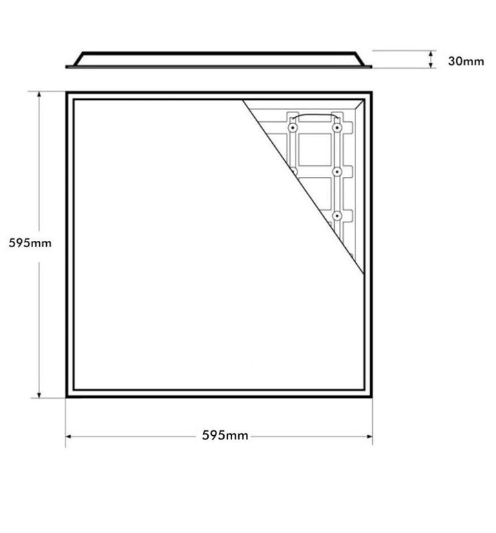 PACK 10 Dalles LED 60x60 SLIM 40W - Philips Driver - Cadre Blanc